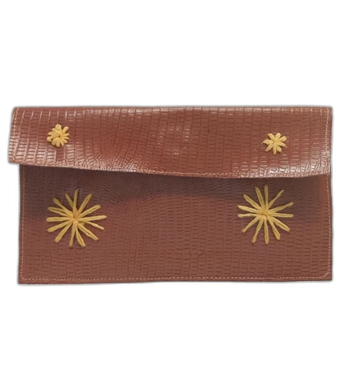 کیف دستی دست دوز مدل چرمی دو ستاره ای
